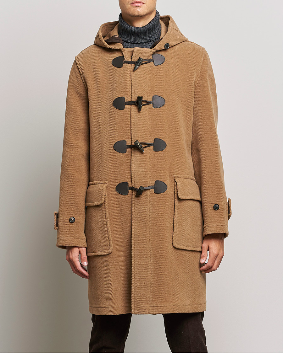 Herren | Jacken | Gloverall | Edmund Herringbone Wool Duffle Camel