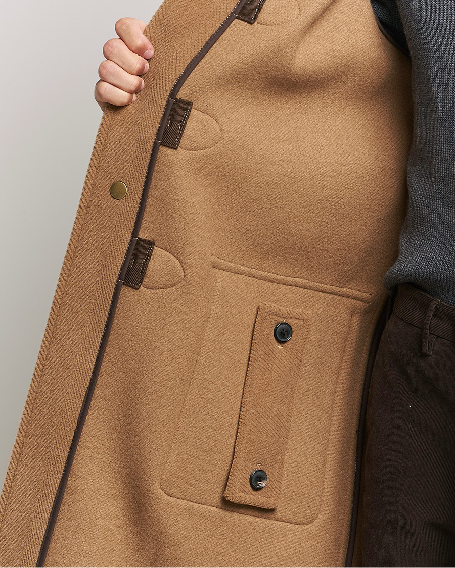 Herren | Jacken | Gloverall | Edmund Herringbone Wool Duffle Camel