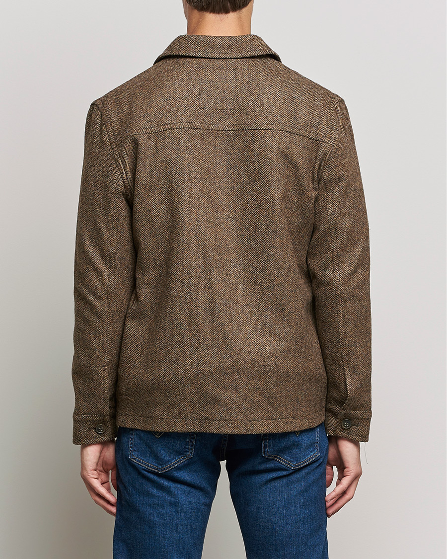 Herren | Jacken | Gloverall | Walter Herringbone Wool Shirt Jacket Tan