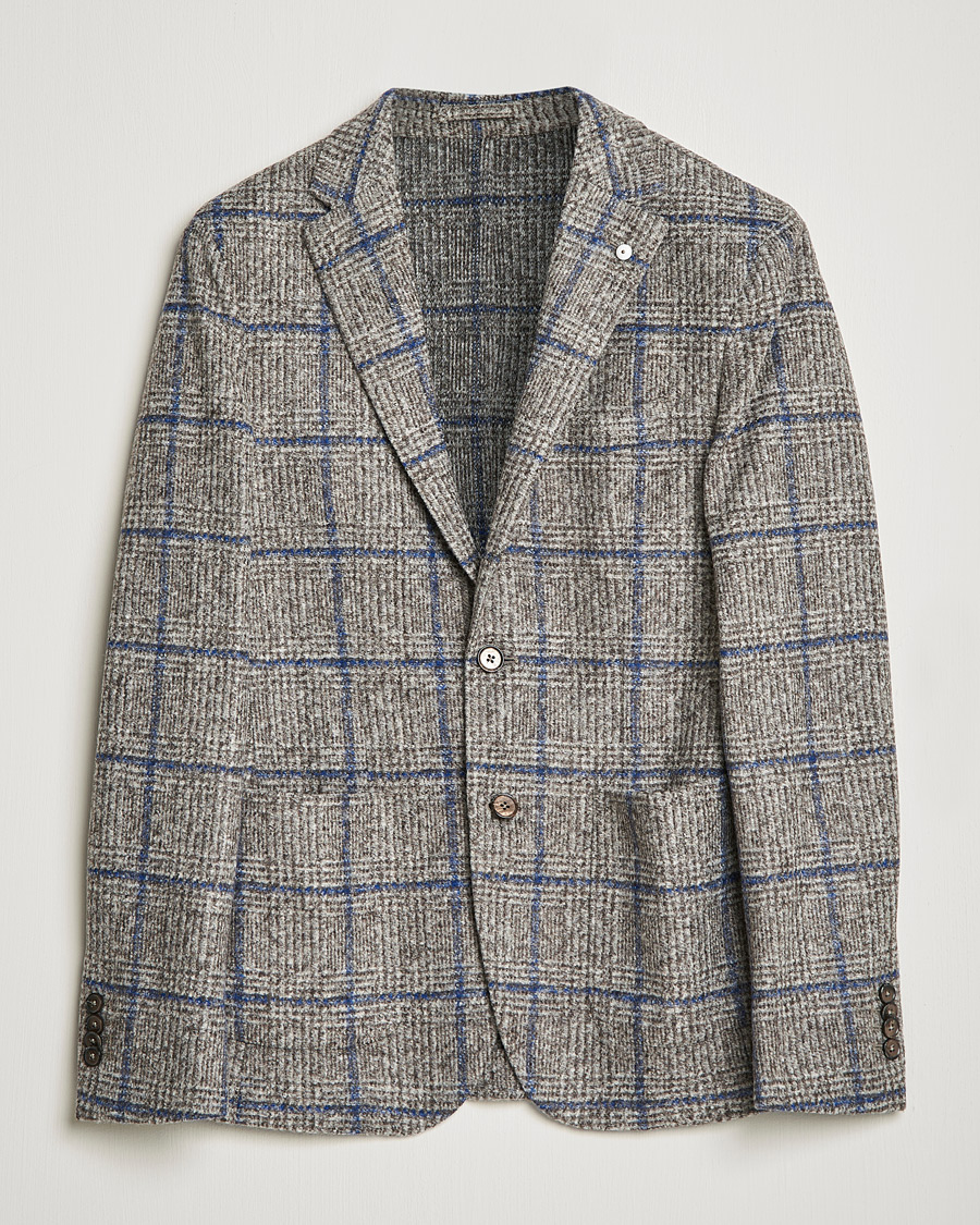 Herren | Sakkos | L.B.M. 1911 | Jack Checked Wool Blazer Grey/Blue