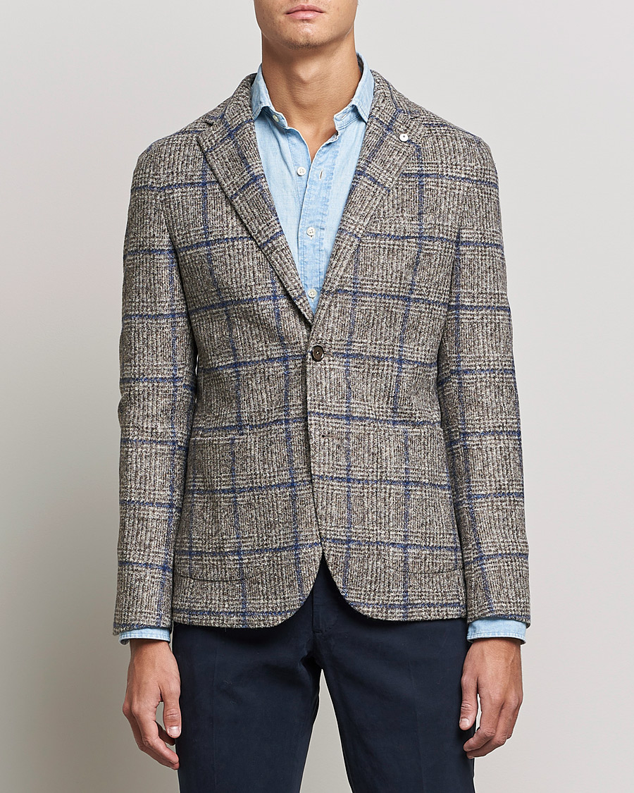 Herren | Sakkos | L.B.M. 1911 | Jack Checked Wool Blazer Grey/Blue