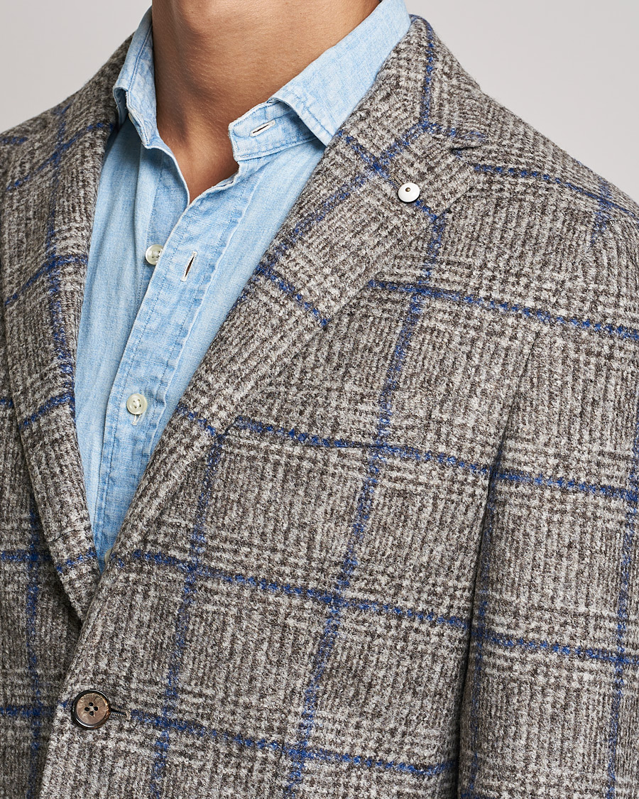 Herren | Sakkos | L.B.M. 1911 | Jack Checked Wool Blazer Grey/Blue