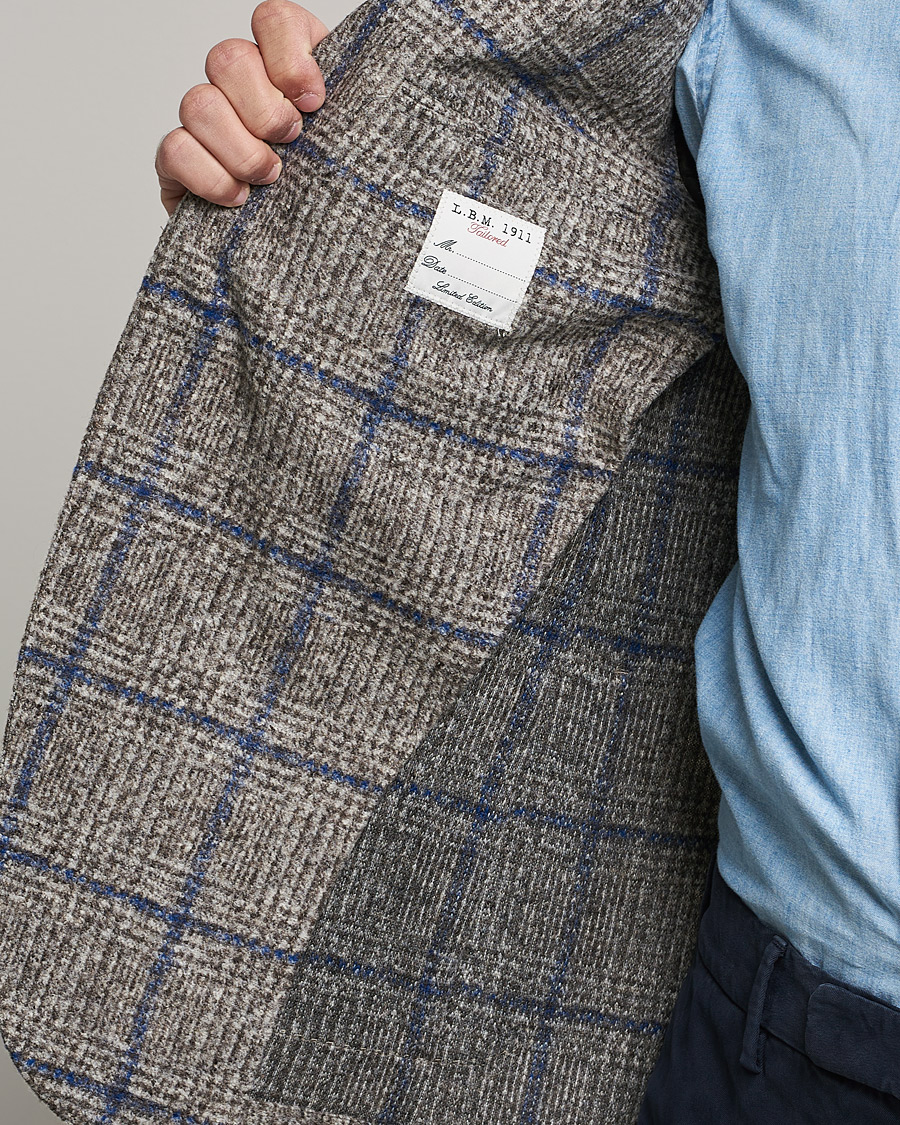Herren | Sakkos | L.B.M. 1911 | Jack Checked Wool Blazer Grey/Blue