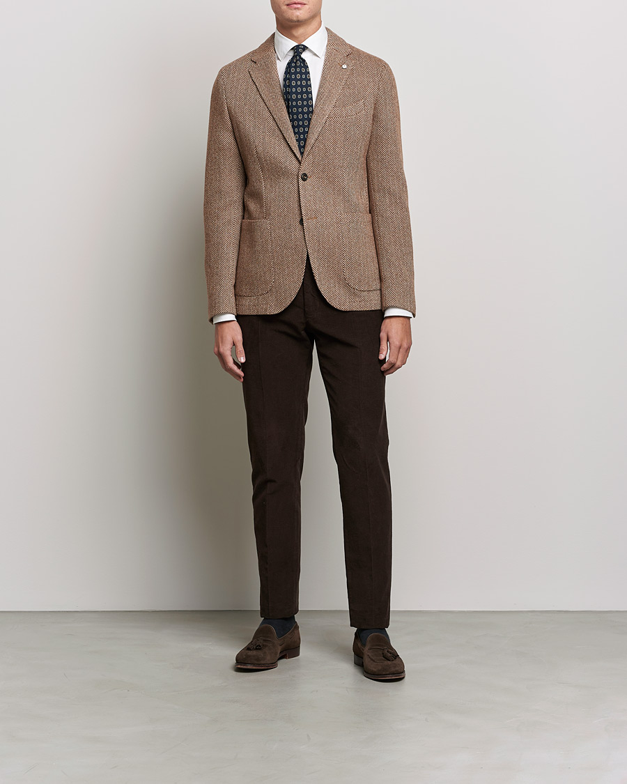 Herren | Sakkos | L.B.M. 1911 | Jack Herringbone Wool Blazer Brown