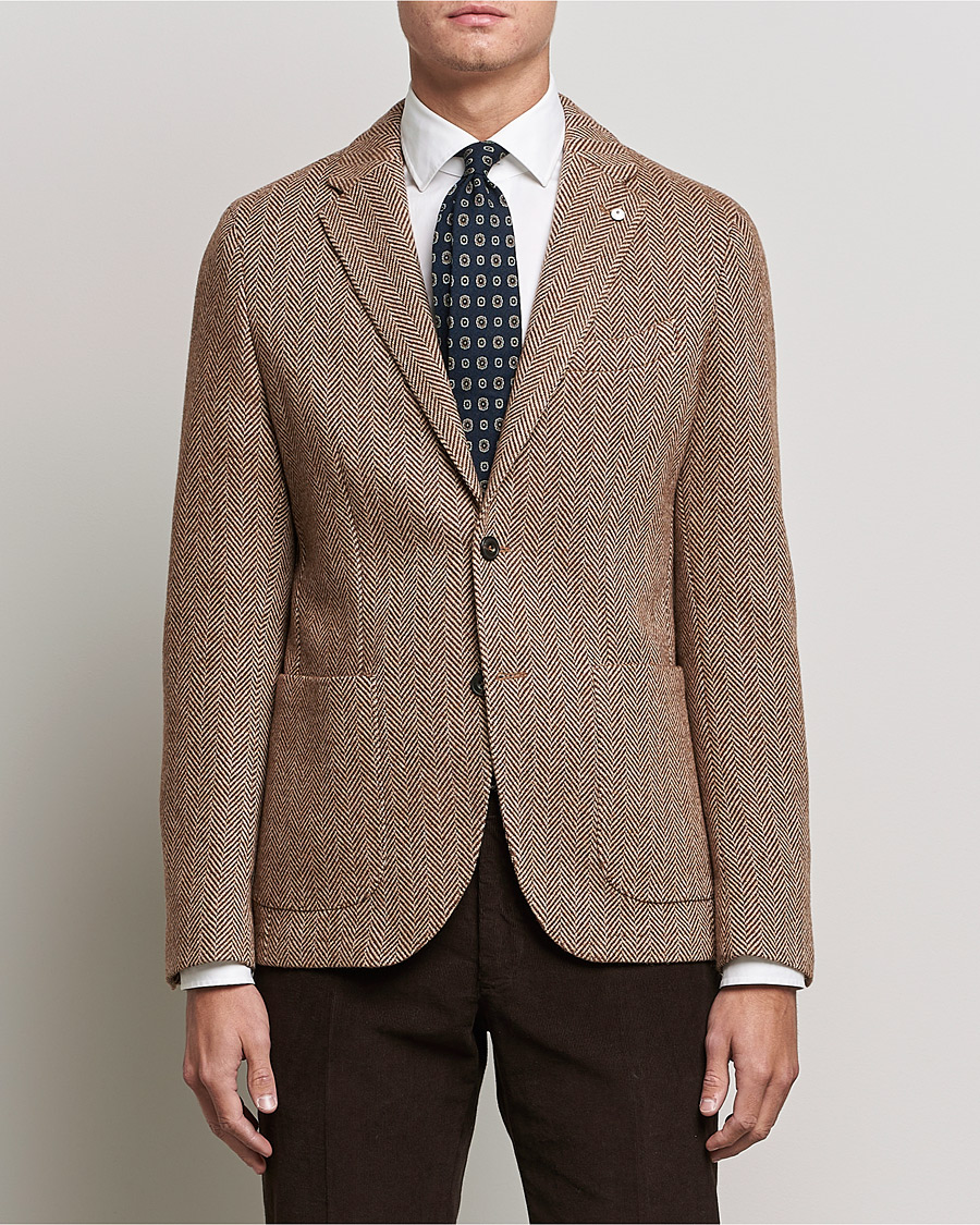 Herren | Sakkos | L.B.M. 1911 | Jack Herringbone Wool Blazer Brown