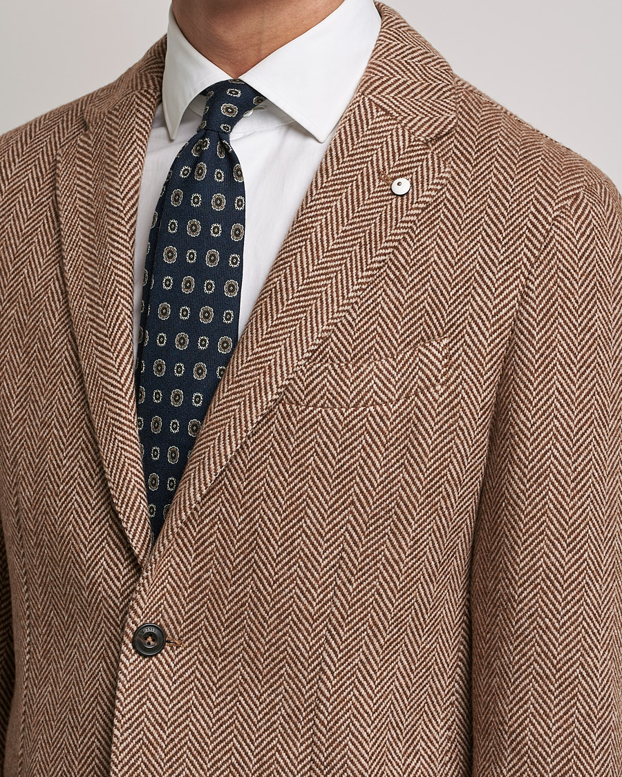Herren | Sakkos | L.B.M. 1911 | Jack Herringbone Wool Blazer Brown