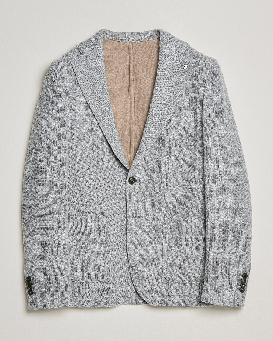 Herren | Sakkos | L.B.M. 1911 | Punto Knitted Wool Structure Blazer Grey