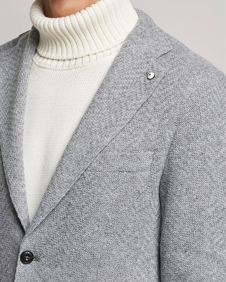 Herren | Sakkos | L.B.M. 1911 | Punto Knitted Wool Structure Blazer Grey