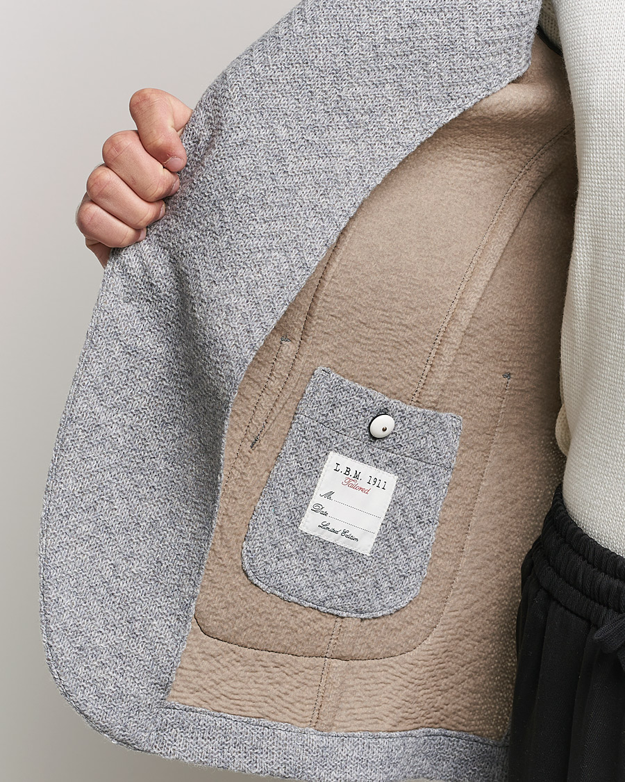 Herren | Sakkos | L.B.M. 1911 | Punto Knitted Wool Structure Blazer Grey