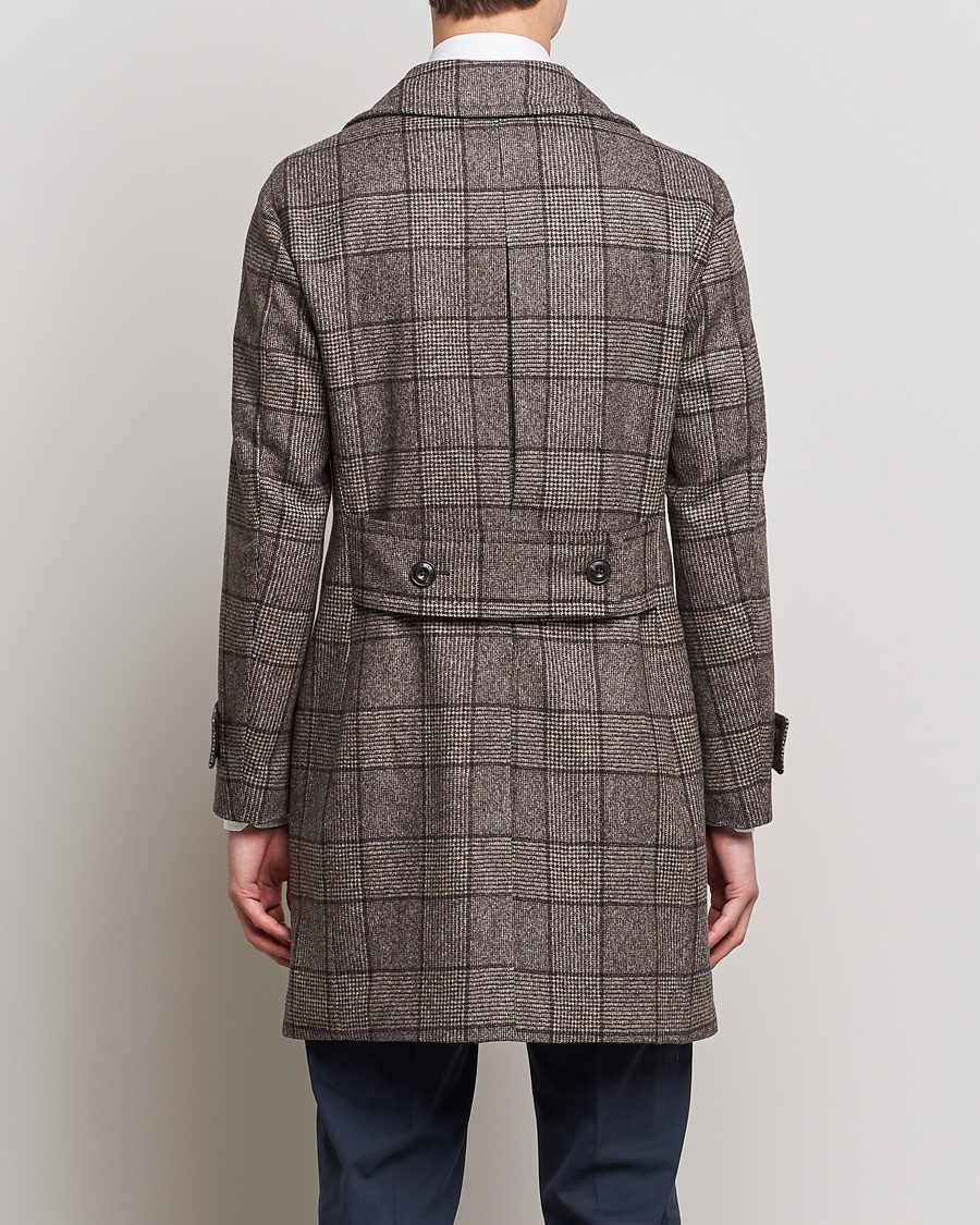 Herren | Jacken | L.B.M. 1911 | Double Breasted Checked Wool Coat Brown