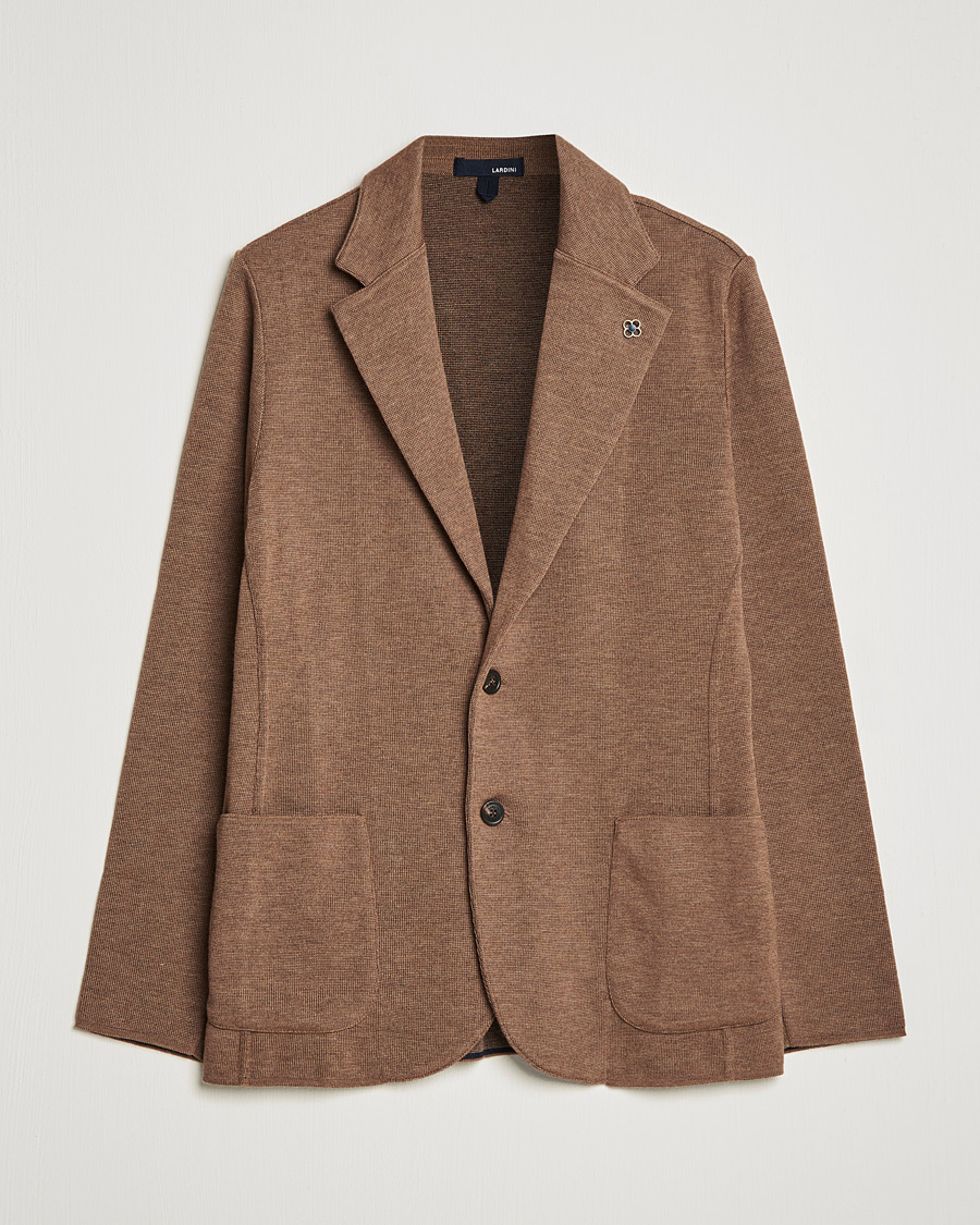 Herren | Sakkos | Lardini | Knitted Wool Blazer Light Brown