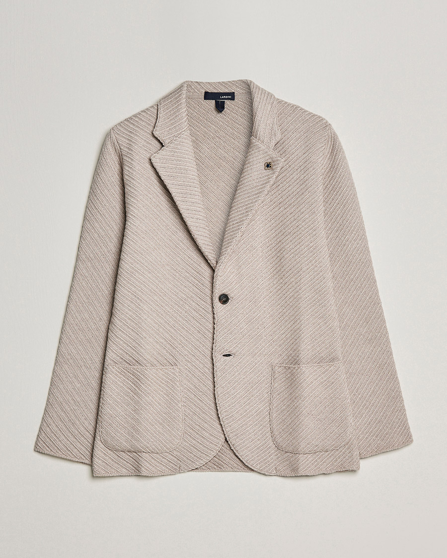 Herren | Sakkos | Lardini | Structured Knitted Wool Blazer Beige