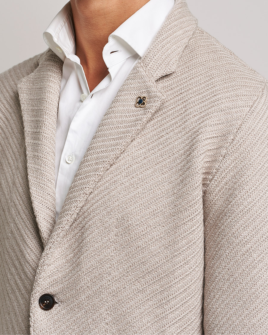 Herren | Sakkos | Lardini | Structured Knitted Wool Blazer Beige