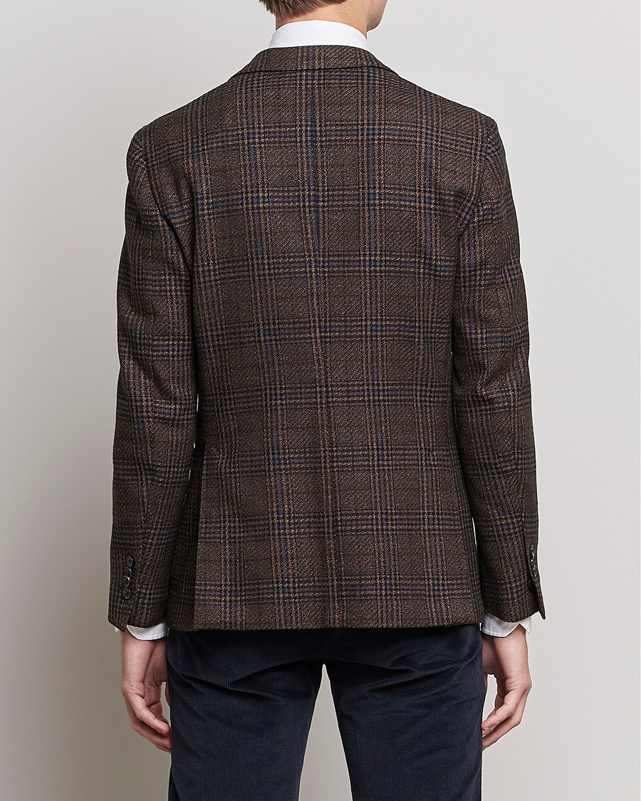 Herren | Sakkos | Lardini | Checked Patch Pocket Wool/Silk Blazer Brown