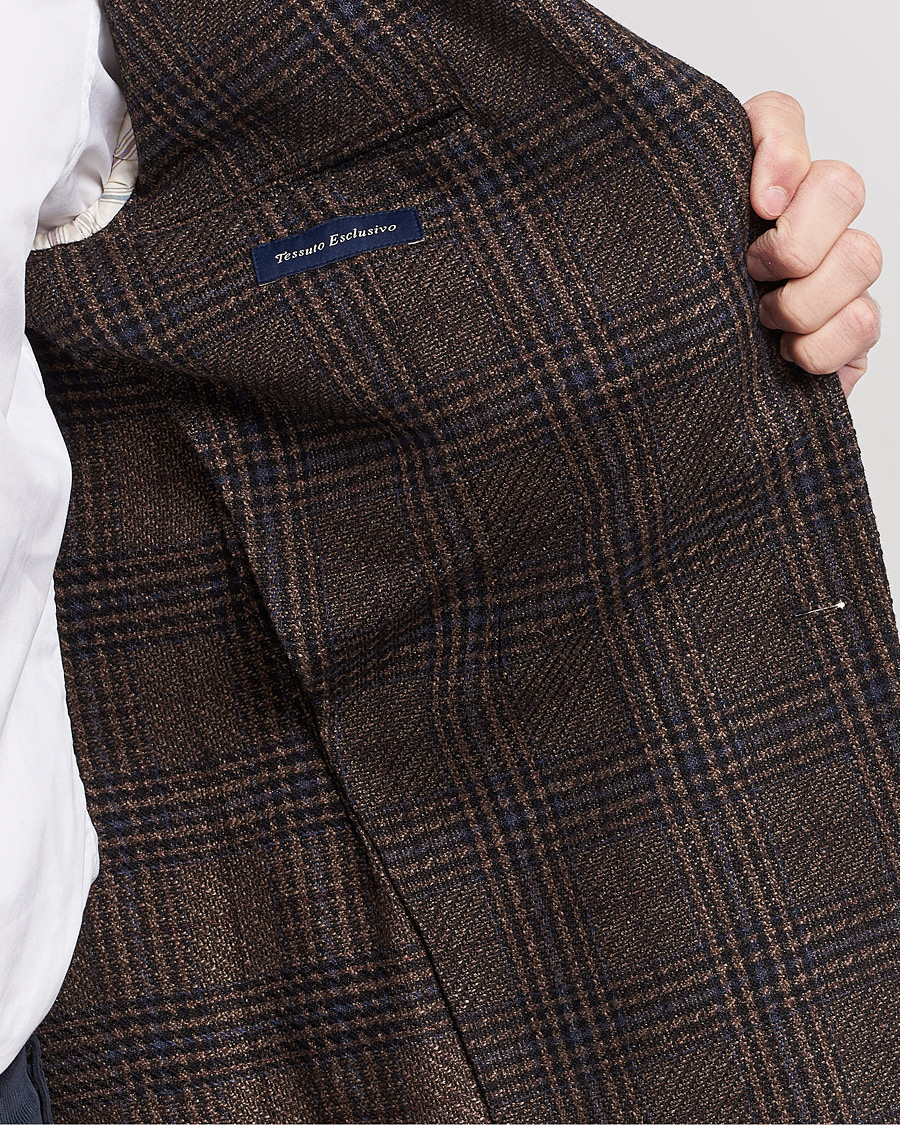 Herren | Sakkos | Lardini | Checked Patch Pocket Wool/Silk Blazer Brown