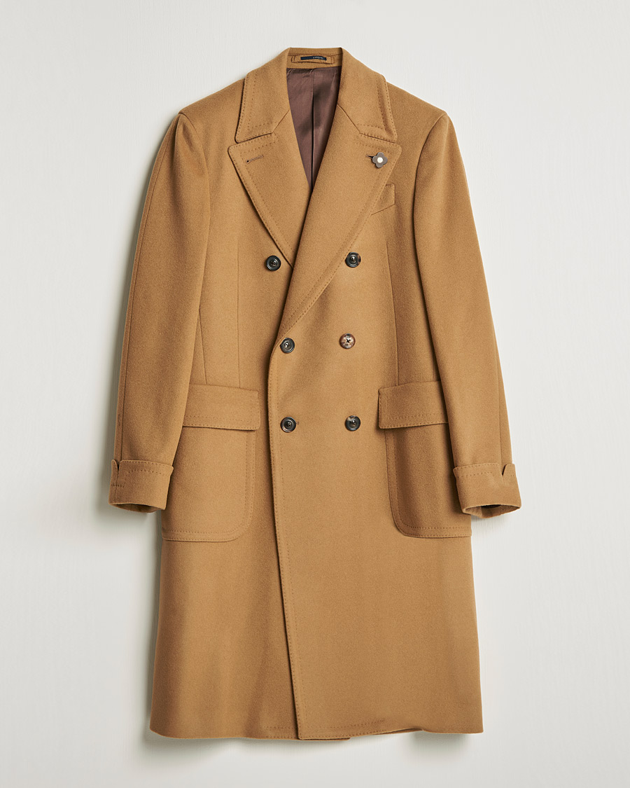 Herren | Jacken | Lardini | Ulster Double Breasted Wool Coat Camel