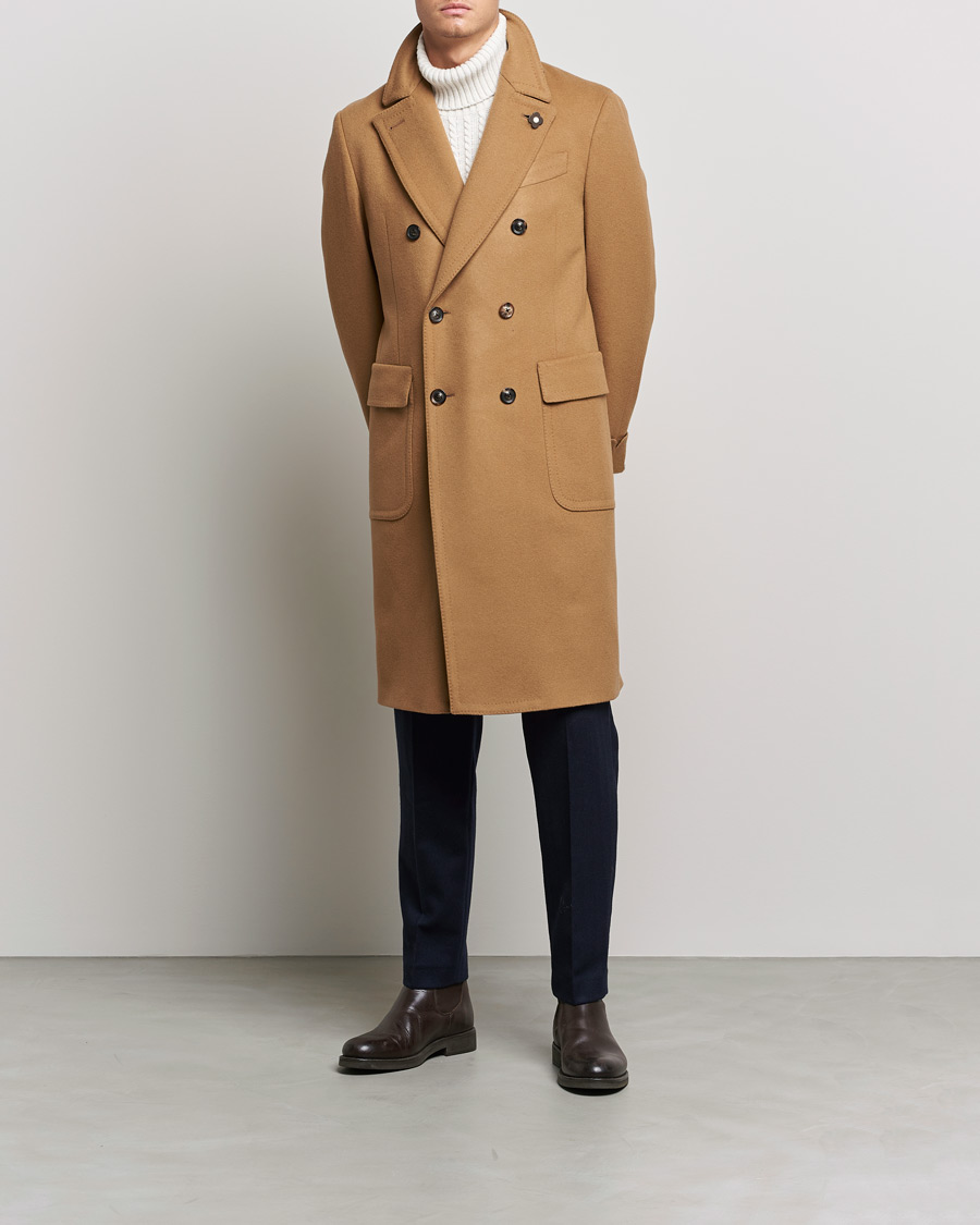 Herren | Jacken | Lardini | Ulster Double Breasted Wool Coat Camel