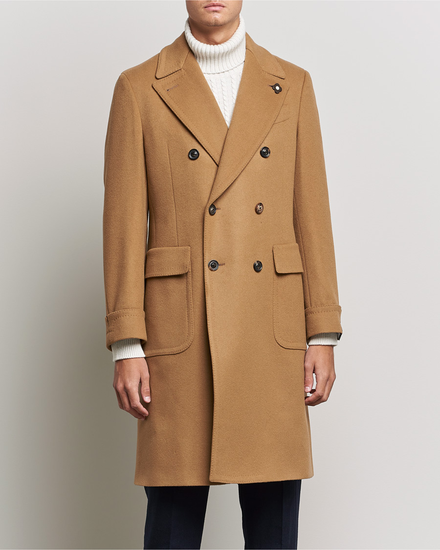 Herren | Jacken | Lardini | Ulster Double Breasted Wool Coat Camel