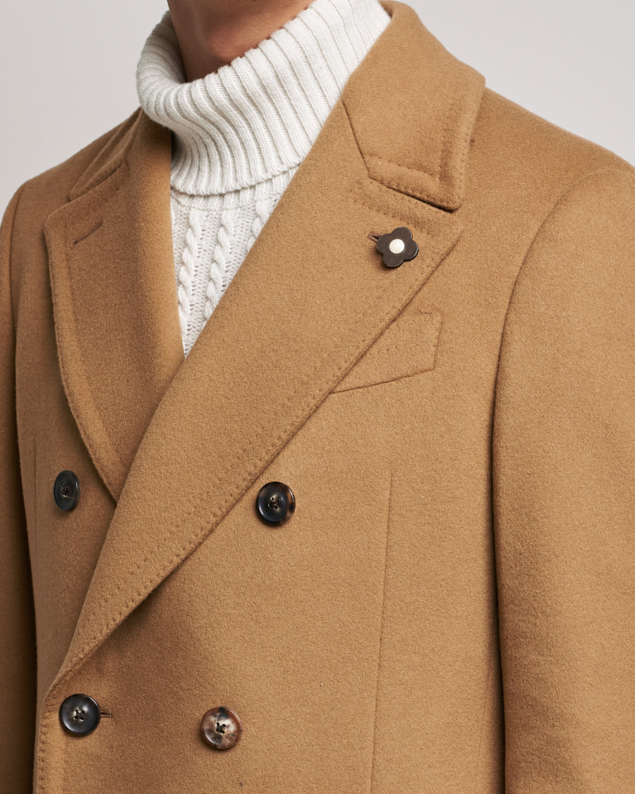 Herren | Jacken | Lardini | Ulster Double Breasted Wool Coat Camel