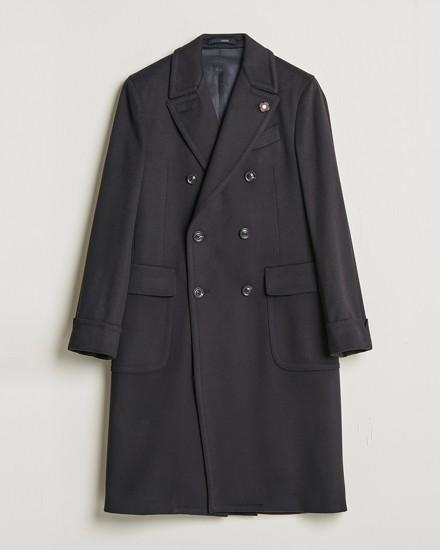 Herren | Jacken | Lardini | Ulster Double Breasted Wool Coat Navy