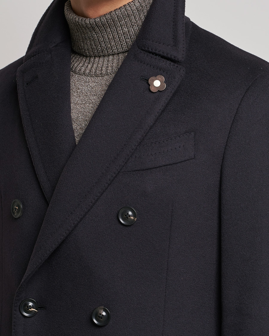 Herren | Jacken | Lardini | Ulster Double Breasted Wool Coat Navy