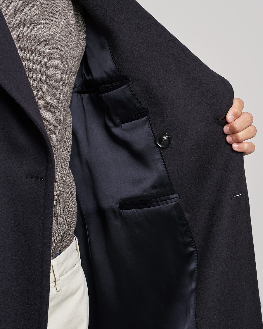 Herren | Jacken | Lardini | Ulster Double Breasted Wool Coat Navy