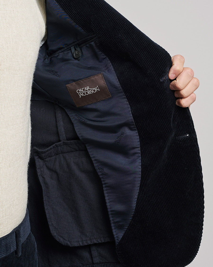 Herren | Sakkos | Oscar Jacobson | Ferry Soft Cord Blazer Navy