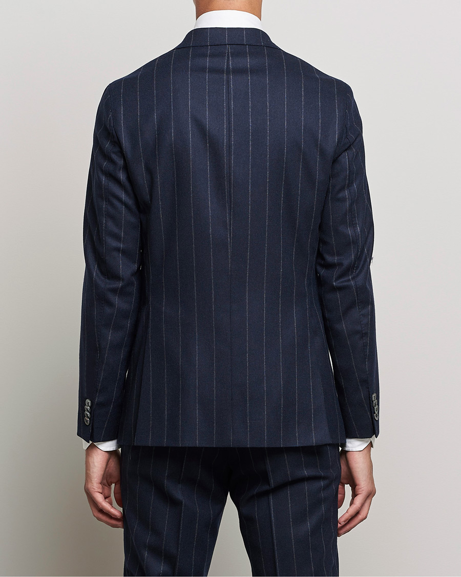 Herren | Anzüge | Oscar Jacobson | Ego Pinstripe Wool Flannel Suit Navy