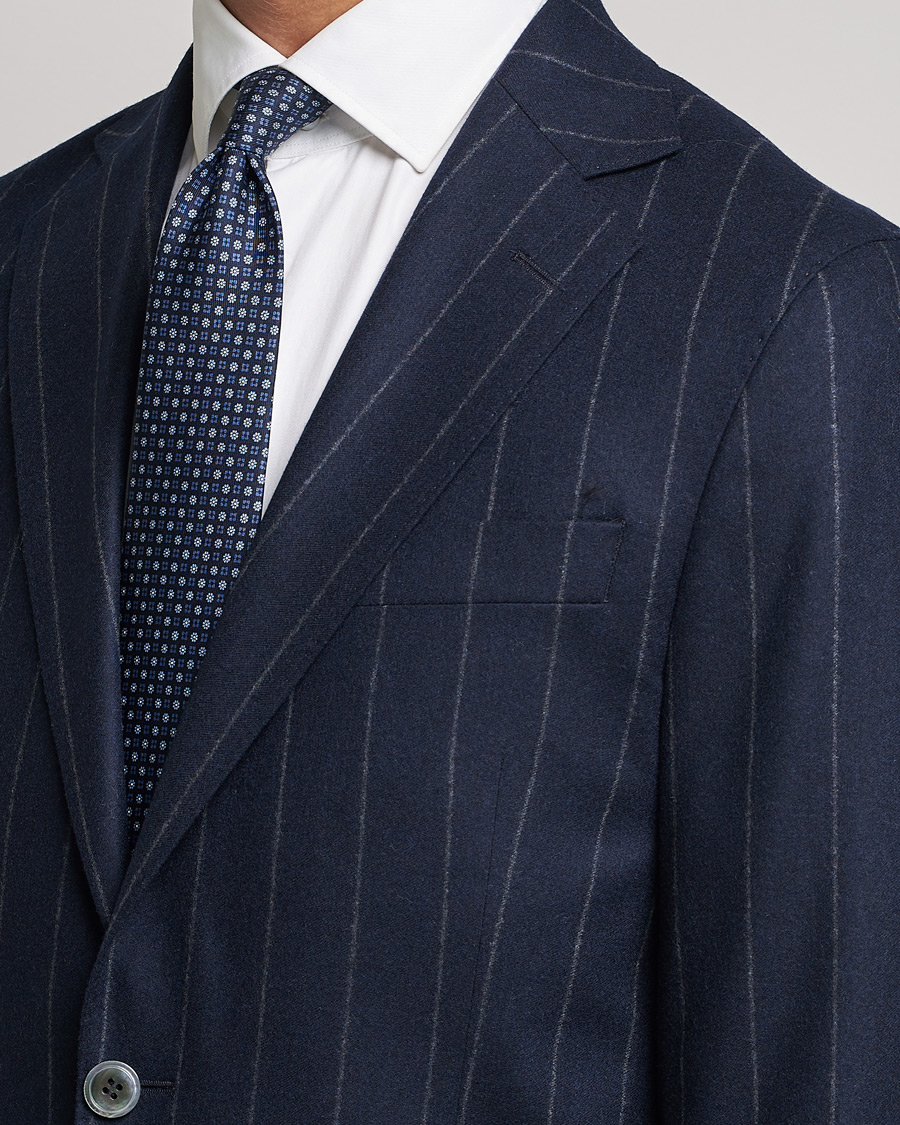 Herren | Anzüge | Oscar Jacobson | Ego Pinstripe Wool Flannel Suit Navy
