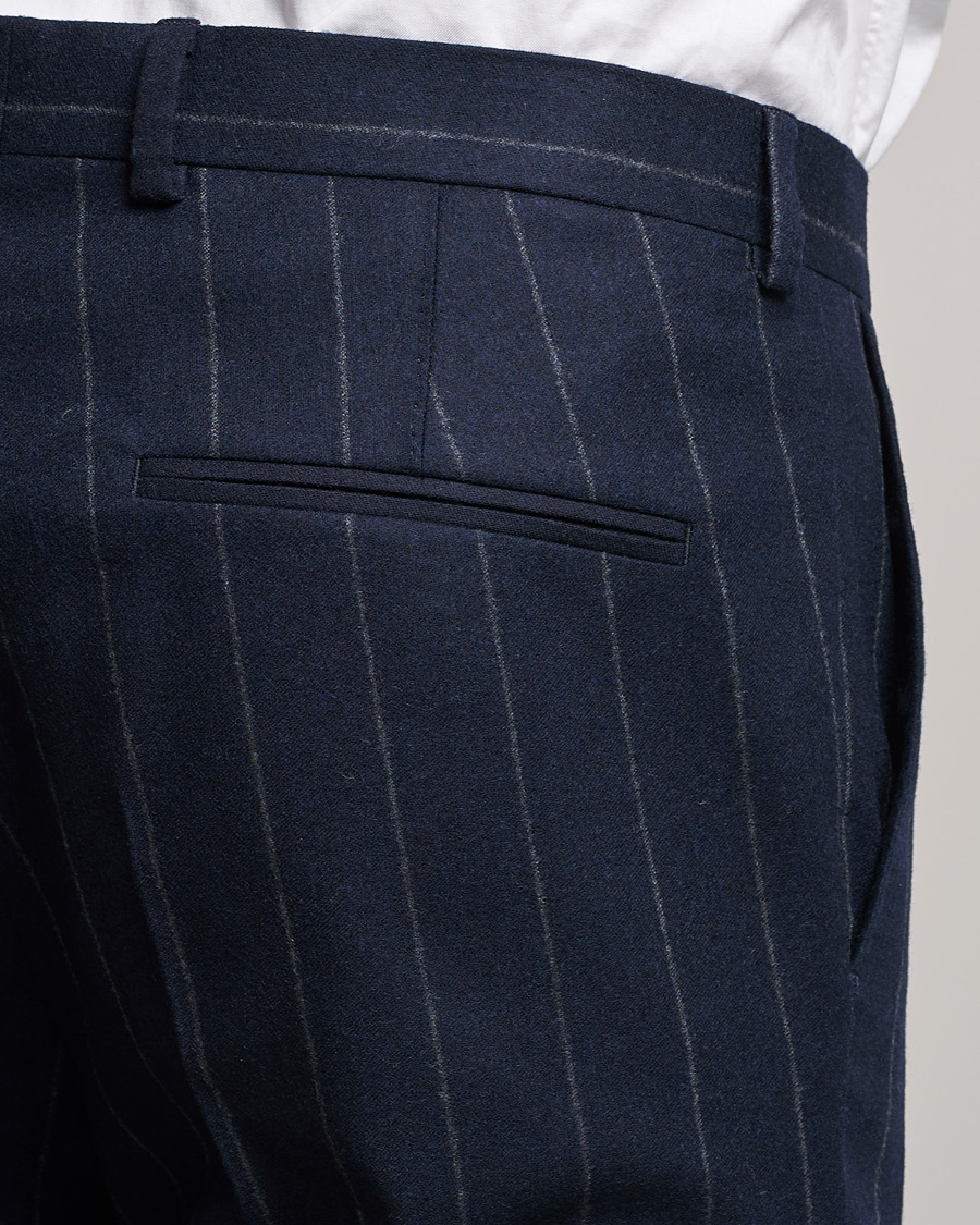 Herren | Anzüge | Oscar Jacobson | Ego Pinstripe Wool Flannel Suit Navy