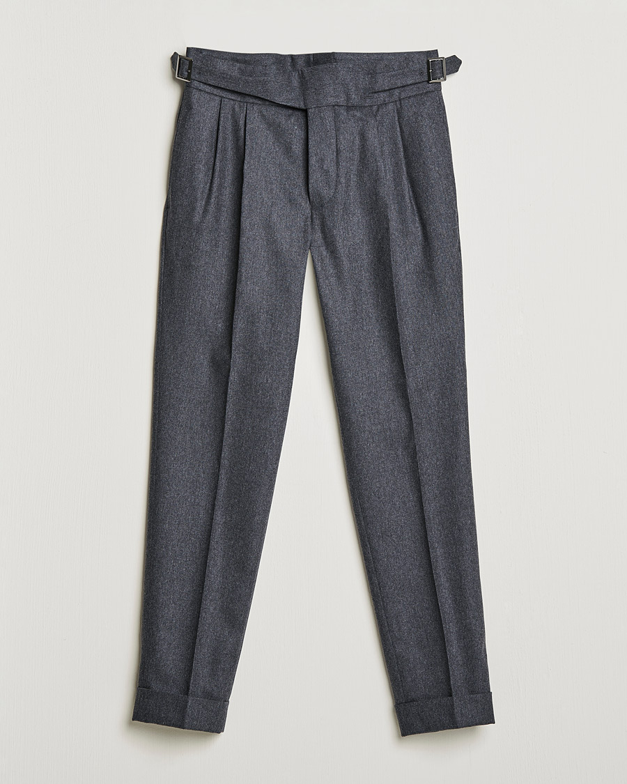 Herren | Hosen | Oscar Jacobson | Gurkha Flannel Trousers Charcoal