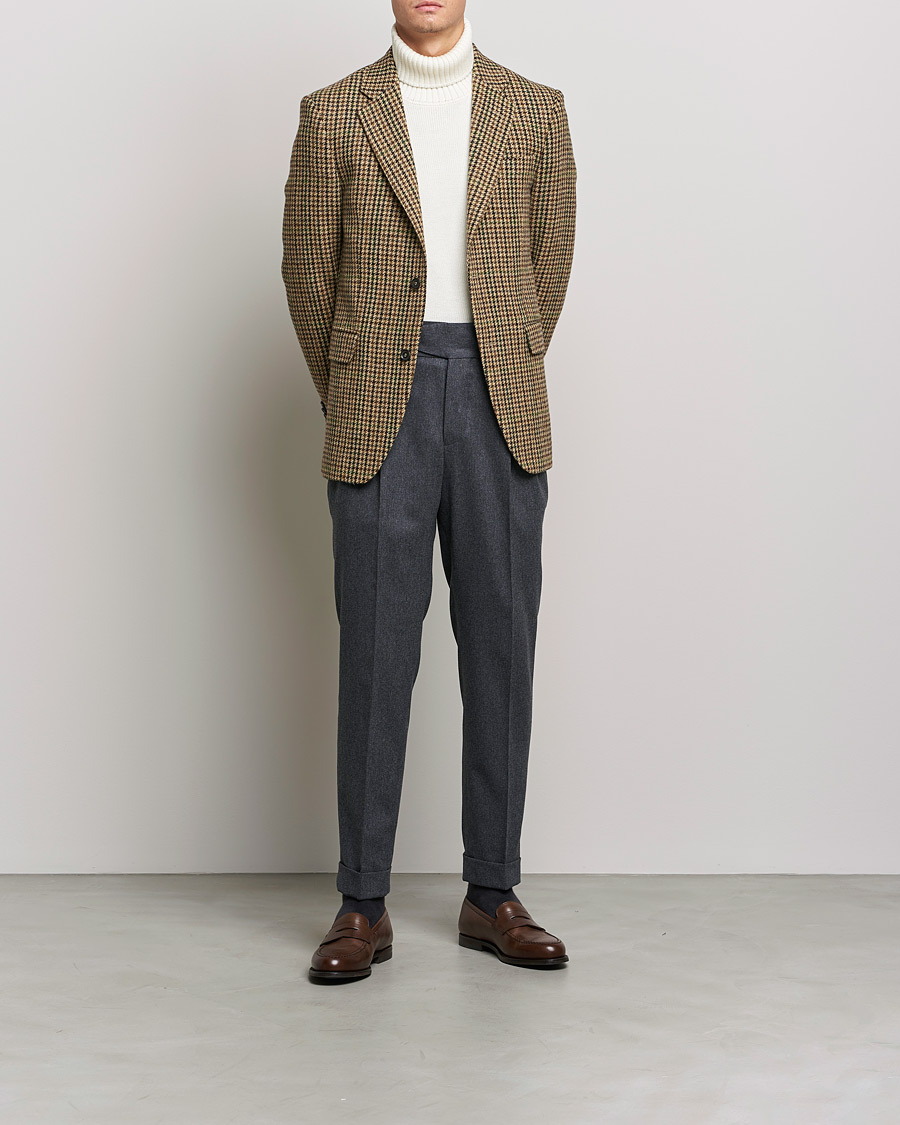 Herren | Hosen | Oscar Jacobson | Gurkha Flannel Trousers Charcoal