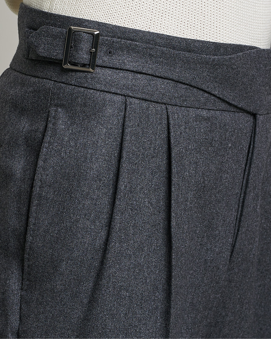 Herren | Hosen | Oscar Jacobson | Gurkha Flannel Trousers Charcoal