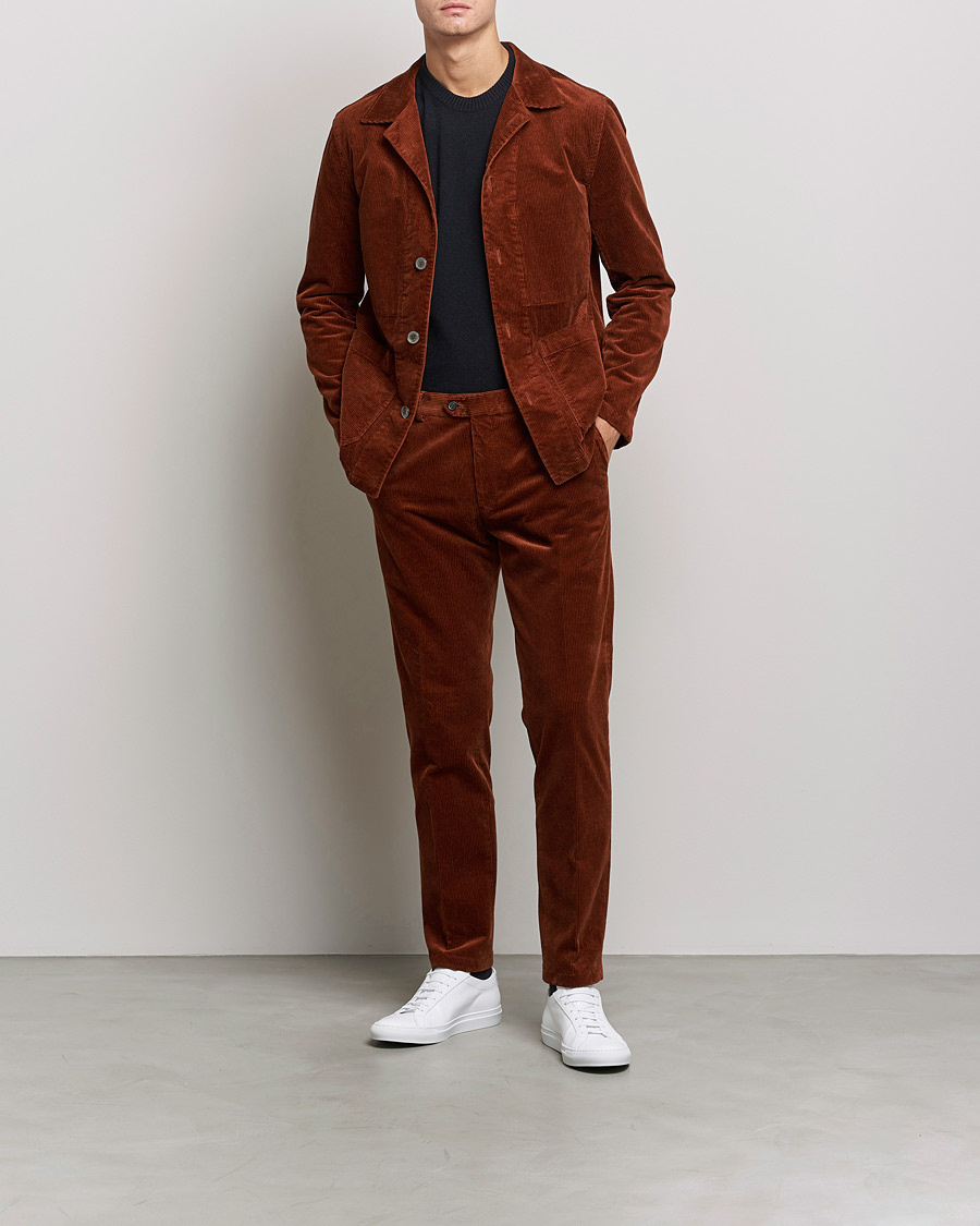 Herren | Hemden | Oscar Jacobson | Hampus Corduroy Shirt Jacket Orange