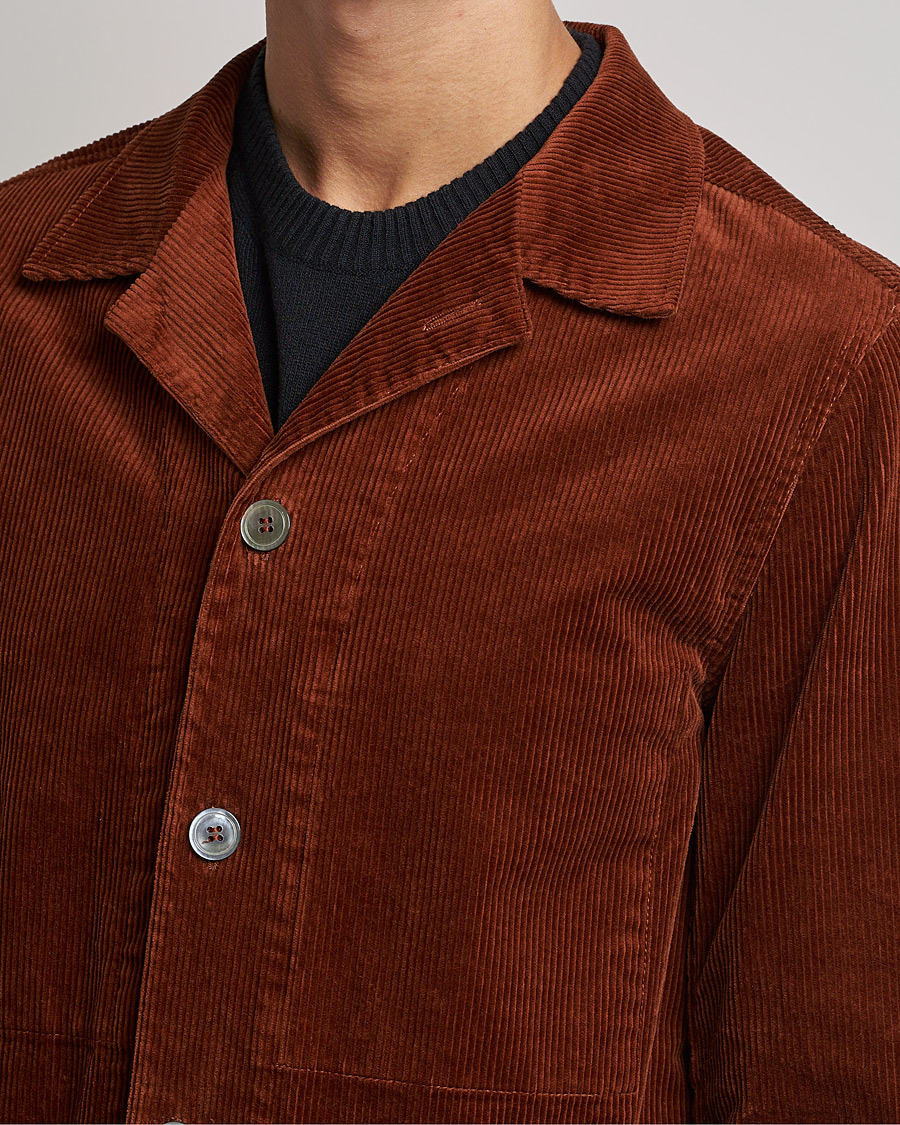 Herren | Hemden | Oscar Jacobson | Hampus Corduroy Shirt Jacket Orange
