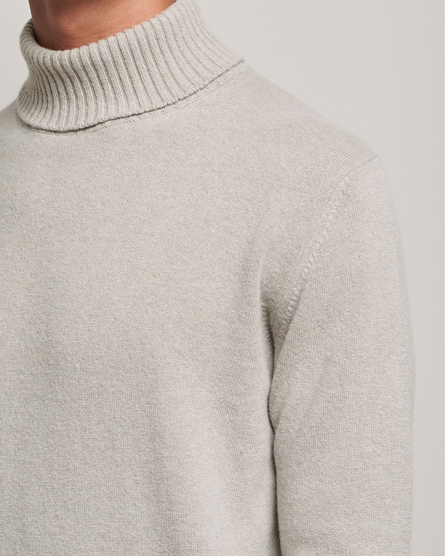 Herren | Pullover | Oscar Jacobson | Salim Wool/Cashmere Rollneck Beige