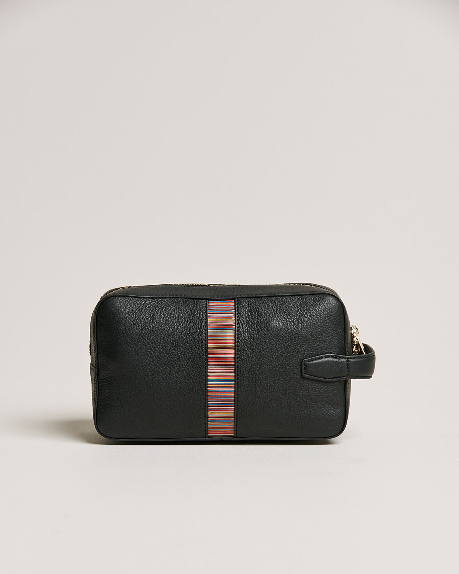 Herren | Paul Smith Leather Stripe Washbag Black | Paul Smith | Leather Stripe Washbag Black