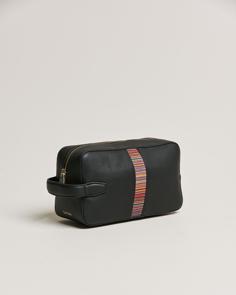 Herren | Paul Smith Leather Stripe Washbag Black | Paul Smith | Leather Stripe Washbag Black