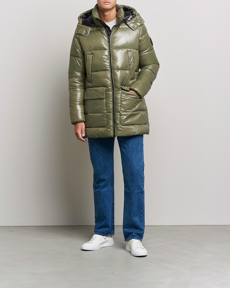 Herren | Jacken | Save The Duck | Christian Long Padded Puffer Jacket Laurel Green