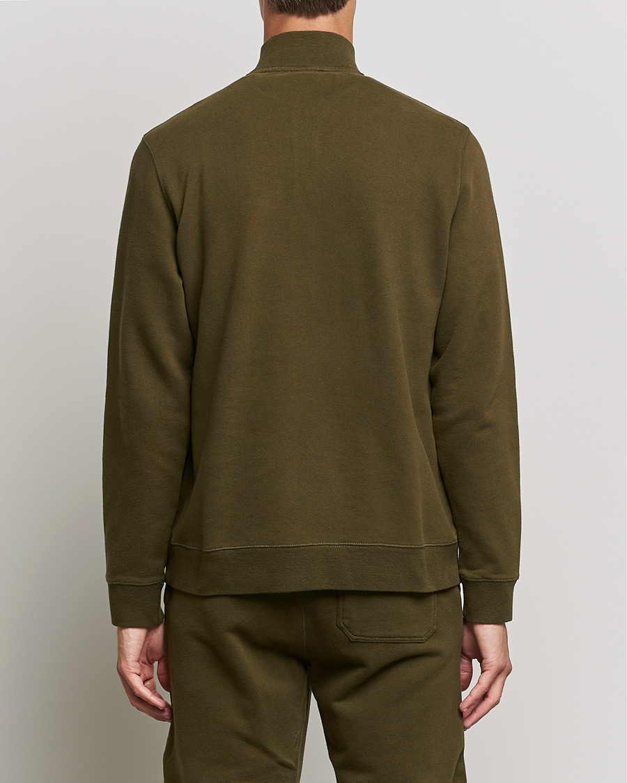 Herren | Pullover | Sunspel | Loopback Half Zip Sweatshirt Dark Moss