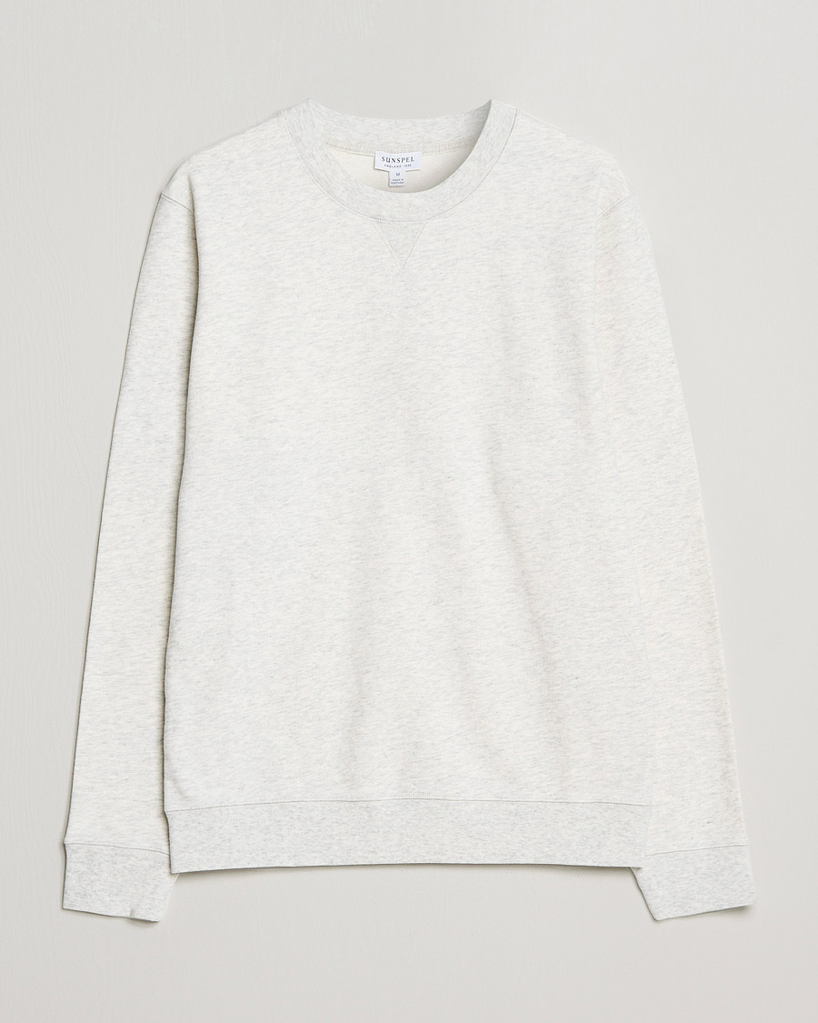 Herren | Pullover | Sunspel | Loopback Sweatshirt Archive White Melange