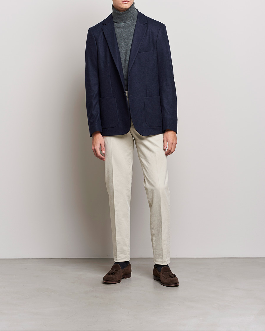 Herren | Sakkos | Sunspel | Boiled Wool Jersey Blazer Navy