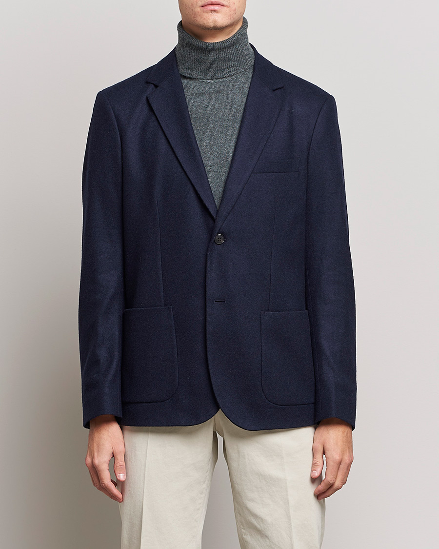 Herren | Sakkos | Sunspel | Boiled Wool Jersey Blazer Navy