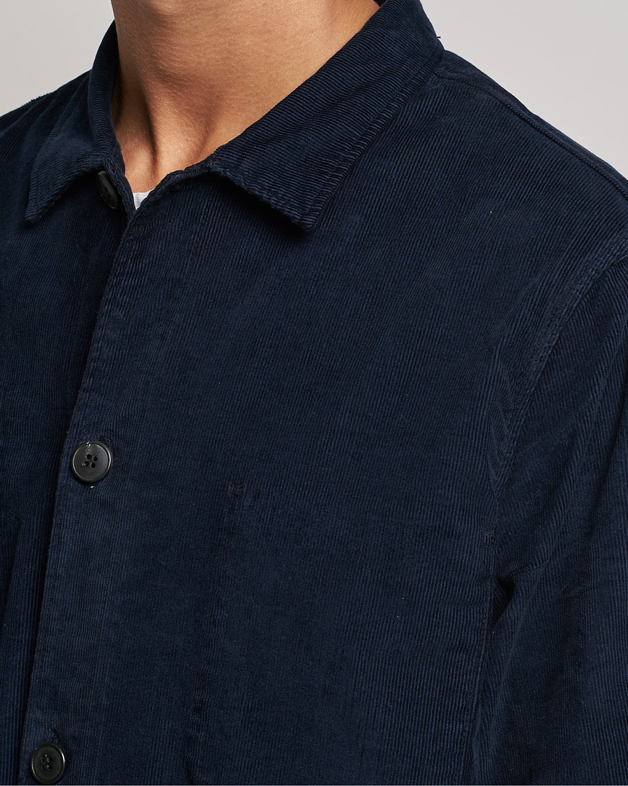 Herren | Hemden | Sunspel | Twin Pocket Cotton Corduroy Shirt Jacket Navy
