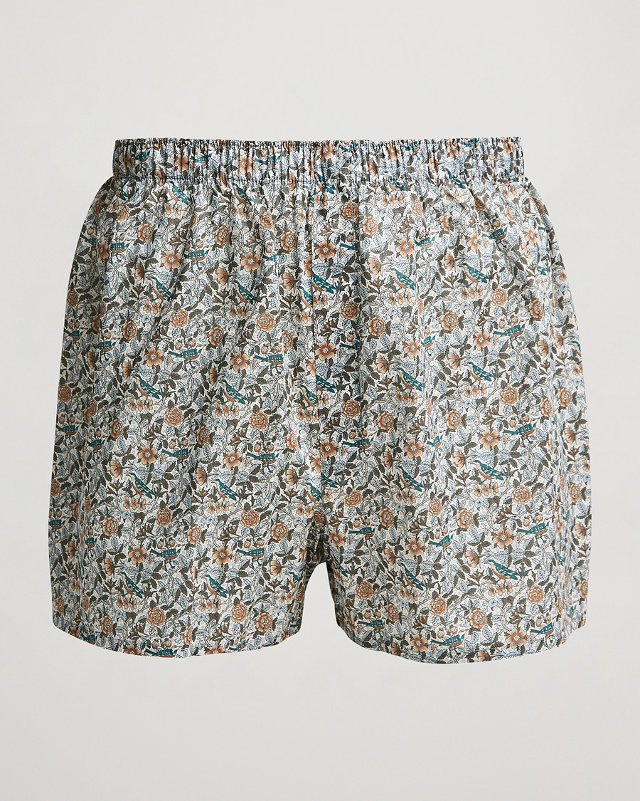Herren | Unterwäsche | Sunspel | Liberty Printed Cotton Boxer Shorts White