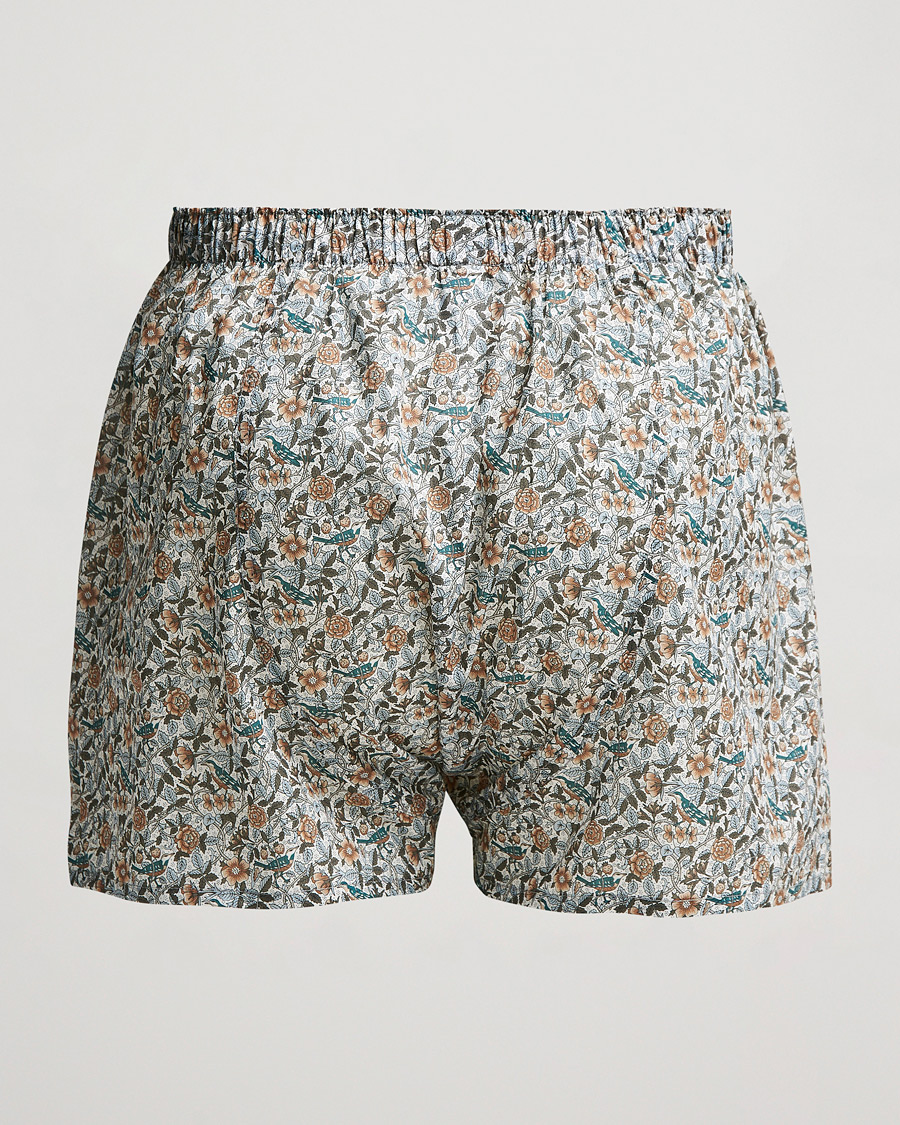 Herren | Unterwäsche | Sunspel | Liberty Printed Cotton Boxer Shorts White