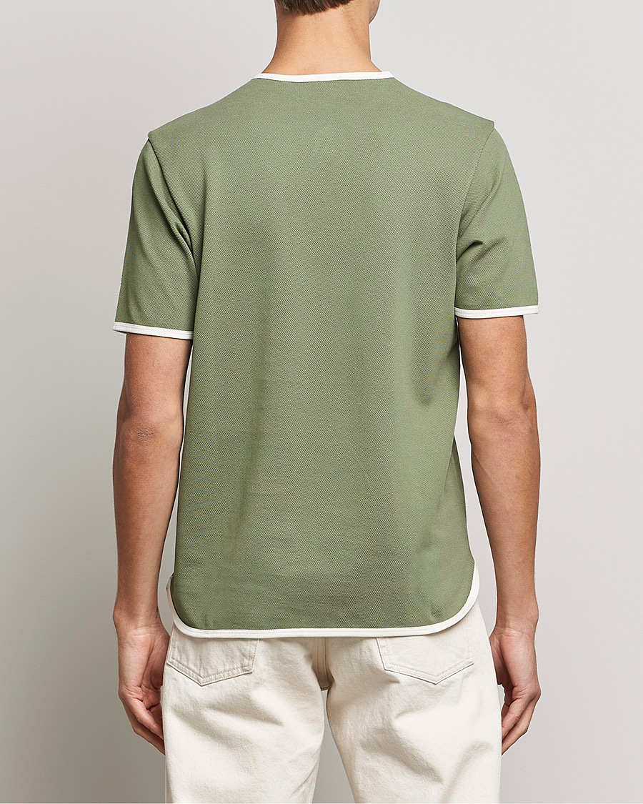 Herren | T-Shirts | Sunspel | Paul Weller Heavy Cotton Pique Henley T-Shirt Dark Sage