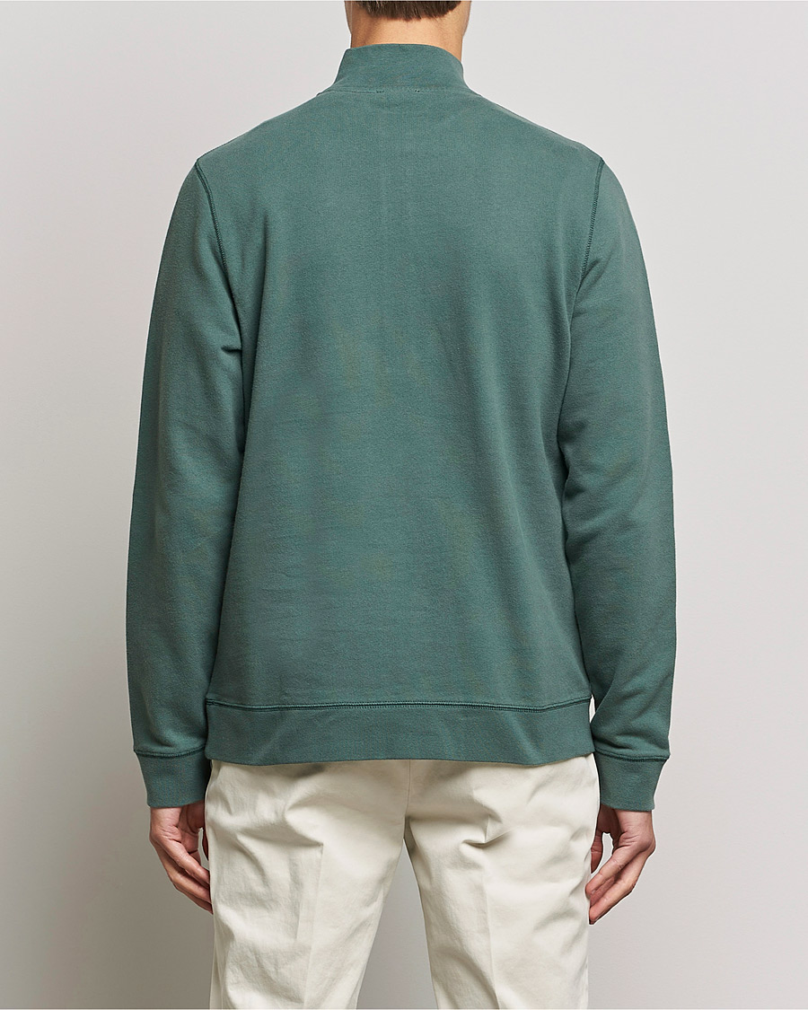 Herren | Pullover | Sunspel | Loopback Half Zip Sweatshirt Racing Green