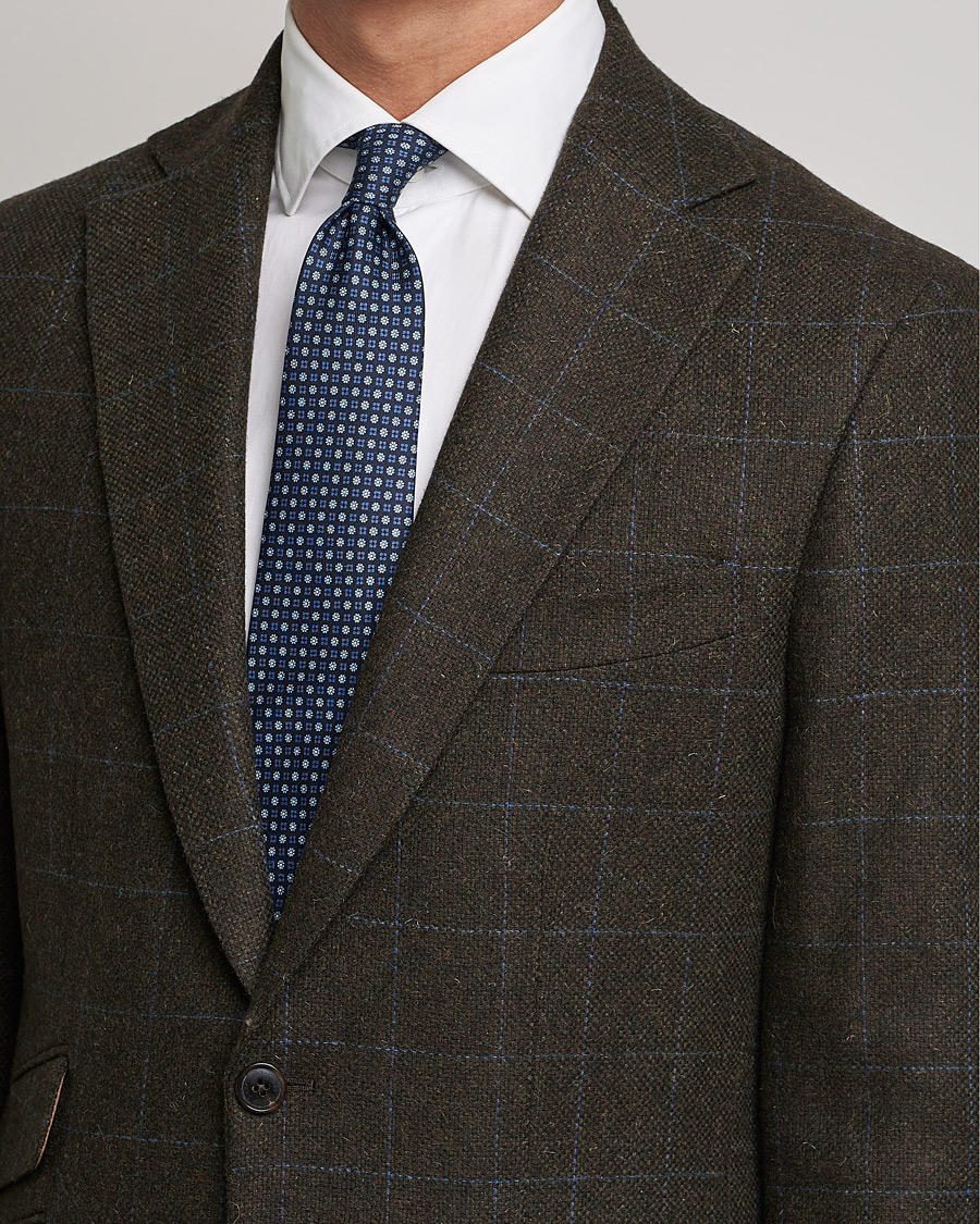 Herren | Sakkos | Walker Slater | Edward Lambswool Windowpane Blazer Dark Brown