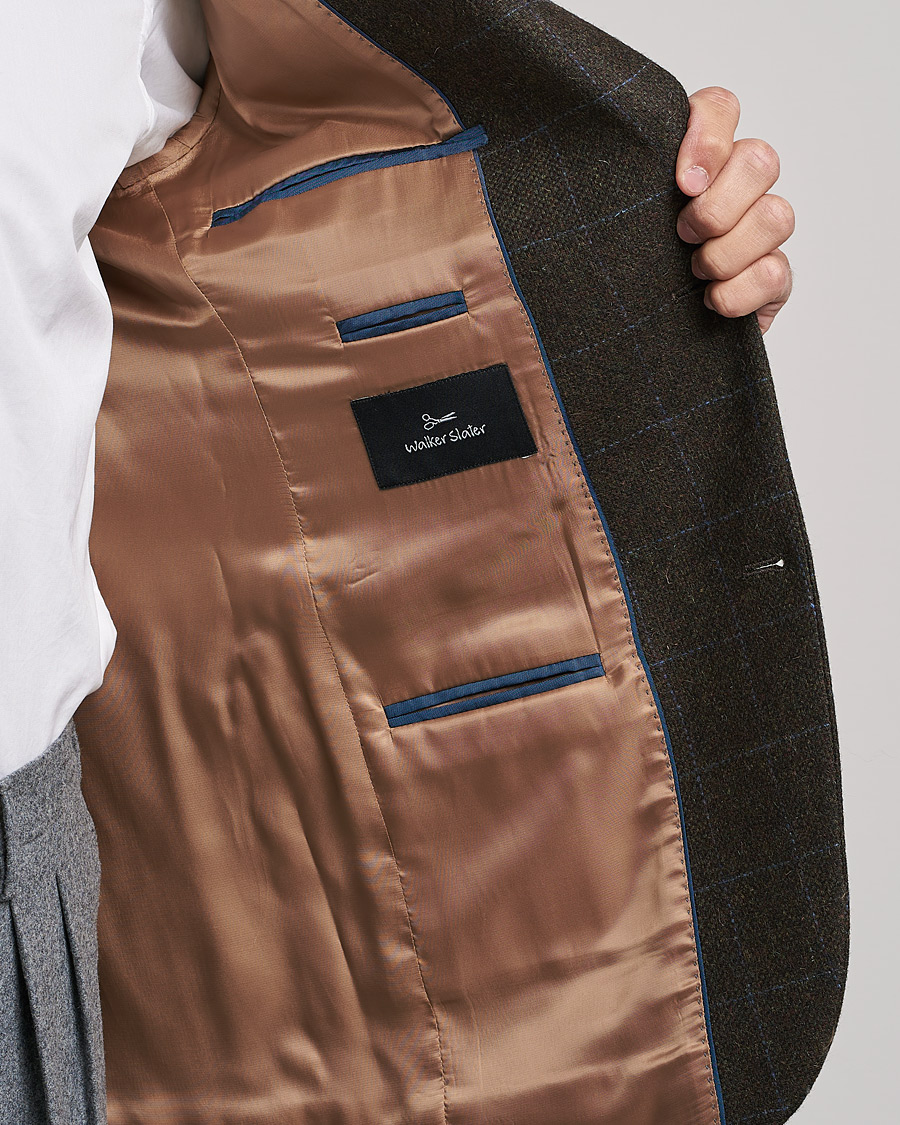 Herren | Sakkos | Walker Slater | Edward Lambswool Windowpane Blazer Dark Brown